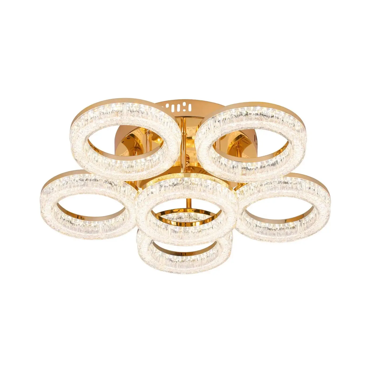 Lustra LED RFAN, Model K3536/5+1AGD, Cu Telecomanda, 3 Tipuri De Lumina, Intensitate Reglabila, 120W, Argintiu